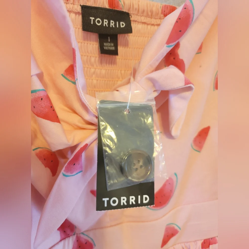 NWT Torrid Mini Poplin Tie-Front Skater Dress - Picture 3 of 4
